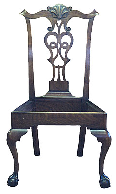 PHILADELPHIA SIDE CHAIR, WALNUT, AGED FINISH  (C106)