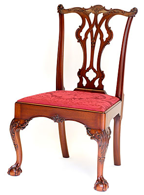 AFFLECK PHILADELPHIA SIDE CHAIR, MAHOGANY, ONE OF A PAIR  (C110)